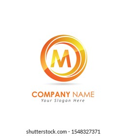 Creative letter M logo with circle element