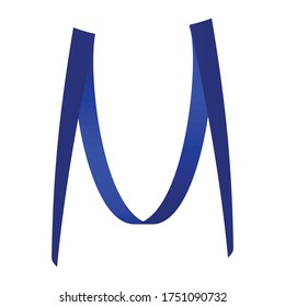 Plantilla vectorial de diseño con logotipo M de carta creativa.Colección de alfabetos azules. Escriba los símbolos de logotipo de caracteres.