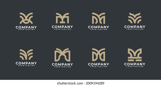 creative letter m logo icons template elements, logo design collection