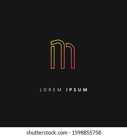 Creative letter M Logo. neon color style. design vector logotype illustration template