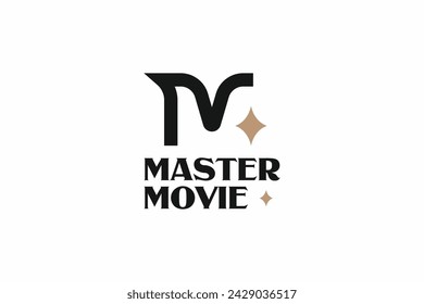 creative letter M logo vector design background for movie, film and media business. movie master symbol logo design vector illustration. 