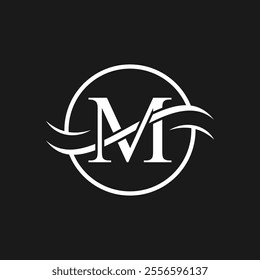 creative letter M luxury logo design, golden color vector graphic icon