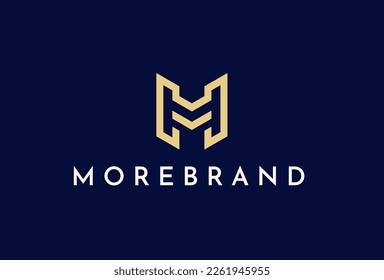 Creative letter M minimalist logo design concept. Initial symbol for corporate business identity. Alphabet vector element