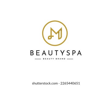 Letra creativa M concepto de diseño de logotipo minimalista. Símbolo inicial para la identidad empresarial. Elemento vector alfabético