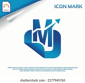 Creative letter m modern digital travel logo