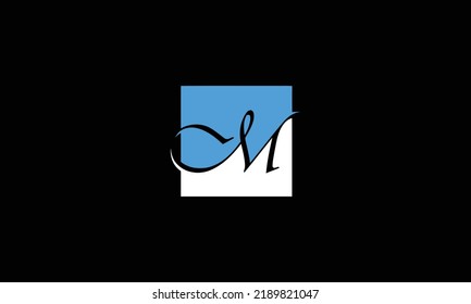Letra creativa M Monograma diseño plantilla de icono y fondo negro