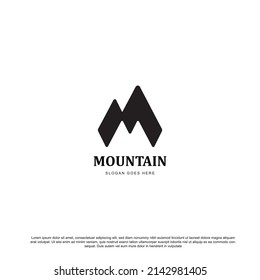 Creative letter M mountain logo design