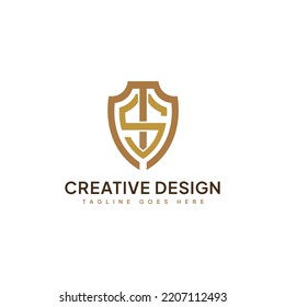 Vector con logotipo Escudo M S Carta creativa