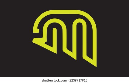 
creative letter m slanted letter