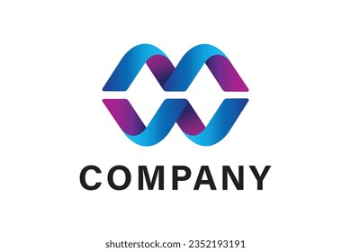 Creative letter m w logo design template