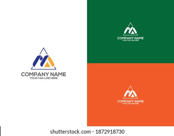 Diseño de logotipo de carta creativa MA para una empresa