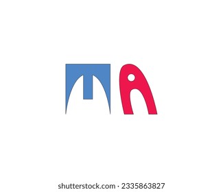 creative letter MA logo design vector template