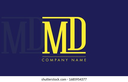 creative letter MD DM logo vector illustration template
