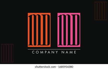 letra creativa Guía de ilustración vectorial del logotipo MD DM
