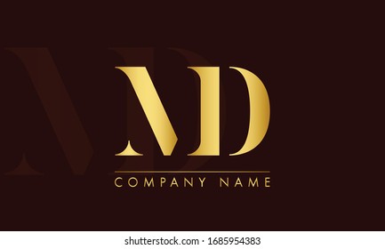 creative letter MD DM logo vector illustration template
