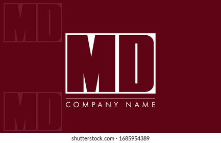 letra creativa Guía de ilustración vectorial del logotipo MD DM
