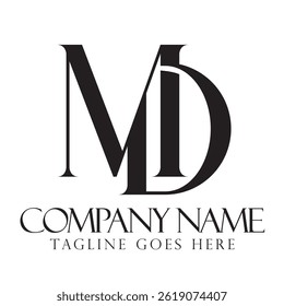 Creative letter MD or DM vector logo design for luxury, fashion, jewelry, boutique, and startup