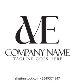 Creative letter ME or AE vector logo design concept for a business and a company identity