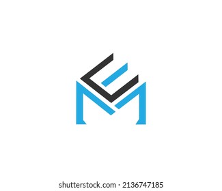 Creative Letter ME And EM Logo Icon Unique Design Vector Illustration.