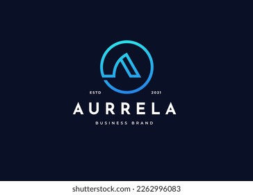 Creative letter A minimalist logo design concept. Initial symbol for corporate business identity. Alphabet vector element