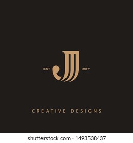 Creative Letter MJ Logo design vector template. Luxury company