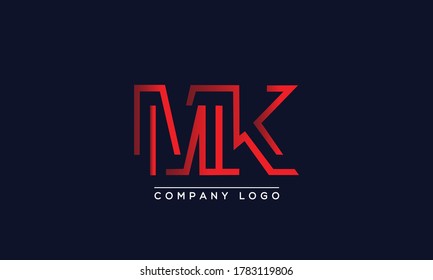 Creative letter MK or KM Logo Design Vector Template. Initial Letter MK Logo Design	