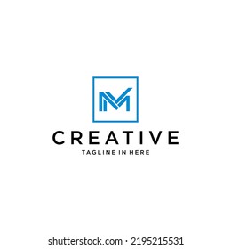 creative letter MM logo design vector with geometric concept