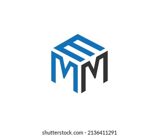 Creative Letter MME, EMM And MEM Initial Logo Icon Design Concept Vector Template.