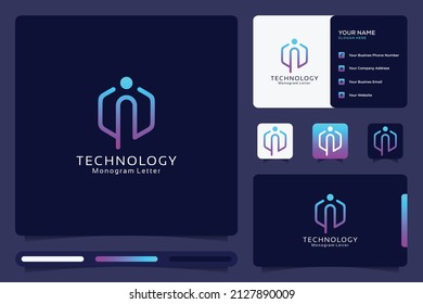 creative letter I modern digital technology logo, monogram logo, initials logo