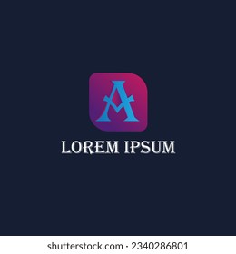 Creative A letter monogram corporate logo design, A logo design. gradient color logo design.