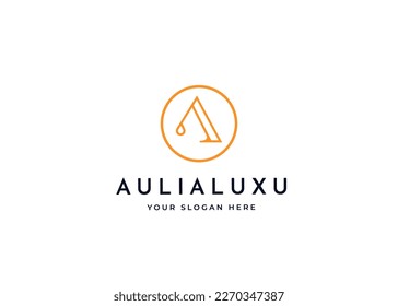 Creative letter A monogram logo with clean and elegant lines style design vector illustration