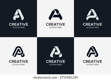 Colección de logotipo de monograma con tipografía Abstractas minimalista y arte de línea moderno