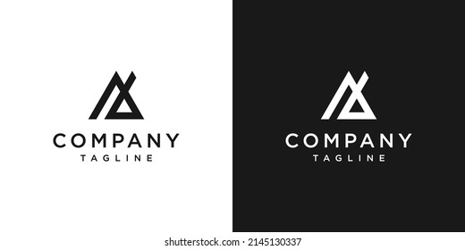 Creative Letter A Monogram Logo Design Icon Template White and Black Background