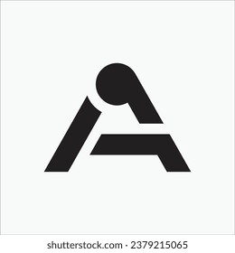 Creative A letter monogram minimal modern brand unique logo design