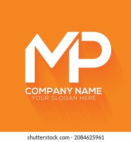 creative letter MP logo design template ,Initials logo, minimalist logo, flat logo design