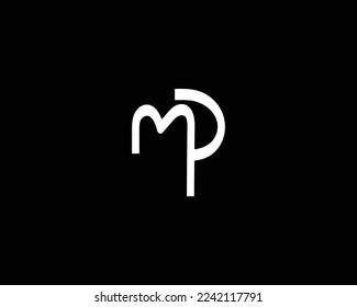 plantilla de vector de diseño de logotipo MP de letra creativa