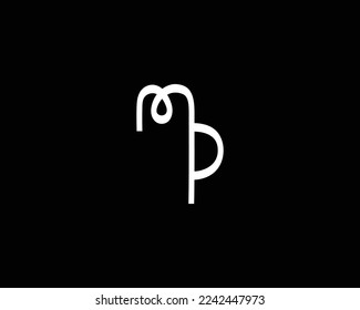 plantilla de vector de diseño de logotipo MP de letra creativa