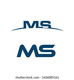 Creative Letter MS logo color design elements