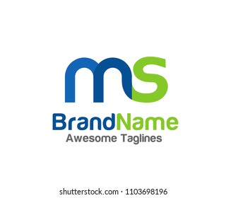 creative Letter MS logo design elements.