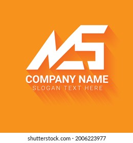 Design-Vorlage für MS-Logos, Logo-Initialen, minimalistisches Logo, flaches Logo-Design