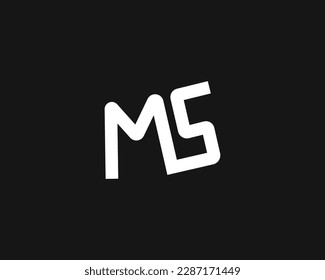 letra creativa MS logotipo diseño vector plantilla
