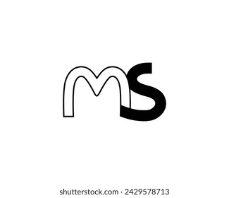 Plantilla de vector de diseño de logotipo de MS