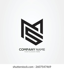 Creative Letter MS SM Monogram Logo Template With Vector Eps