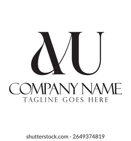 Letra criativa MU ou AU conceito de design de logotipo vetorial para uma empresa e uma identidade de empresa