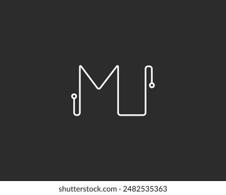 creative letter MU logo design vector template
