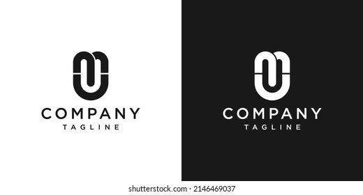 Creative Letter MU Monogram Logo Design Icon Template White and Black Background