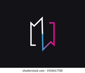 creative letter MW logo design vector template