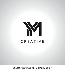 Creative Letter MY YM Monogram Logo Template With Vector Eps.