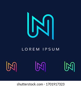 Creative Letter N Logo Colorful design vector template - Unique Symbol N Text Icon 