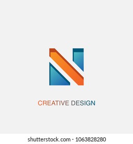 Creative letter n logo design vector template